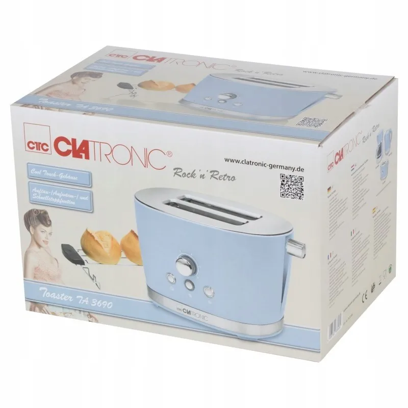 Тостер Clatronic TA 3690 Blue : насолоджуйтесь хрусткими тостами щоранку